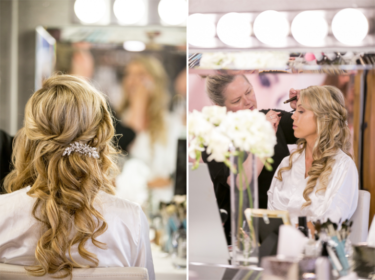 Sara Lindsay doing Amanda's wedding make-up in Regina