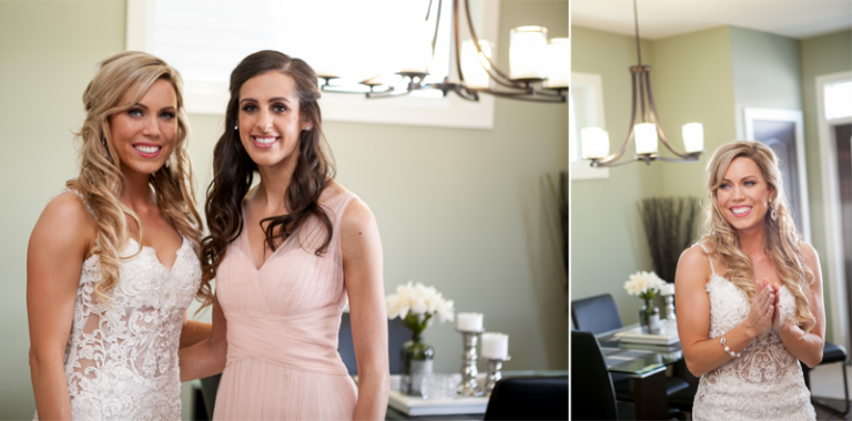 The bride's excitement before leaving for the ceremony
