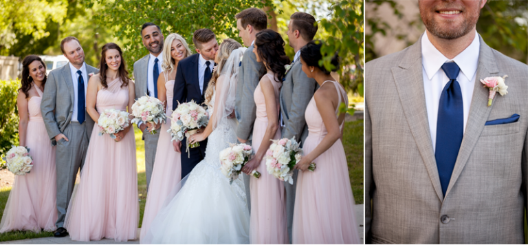 Sideview of bridal party and groomsman detail portrait
