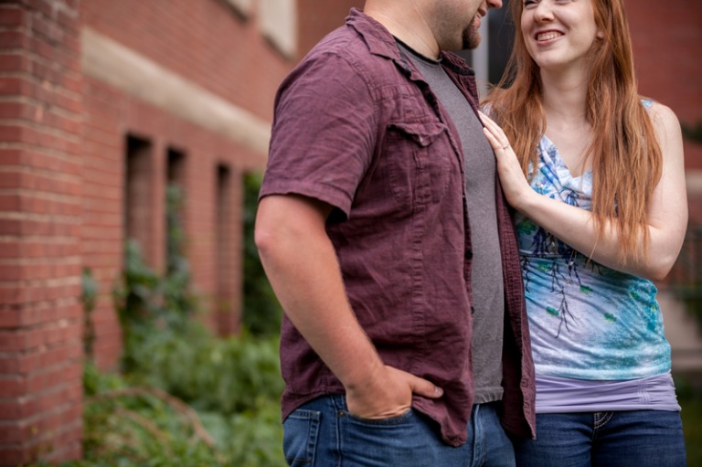 Engagement photo hand on chest detail by Collin Stumpf