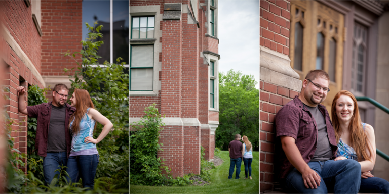 Engagement photos with brick Collin Stumpf