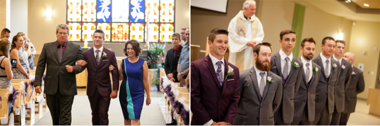 Groom waiting at the end of aisle for bride