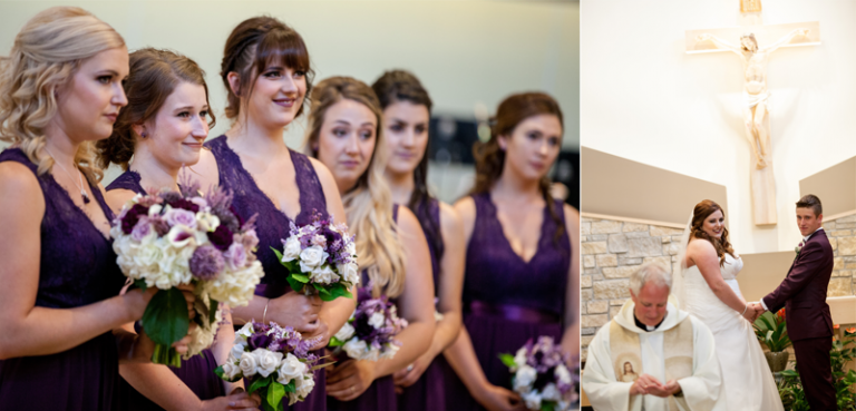 Bridesmaids during ceremony