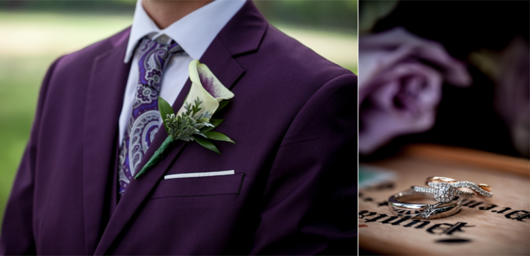 Groom and ring detail photographs