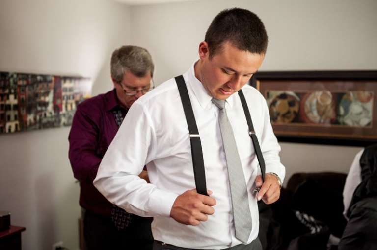 Groomsmen Suspenders Wedding Photo