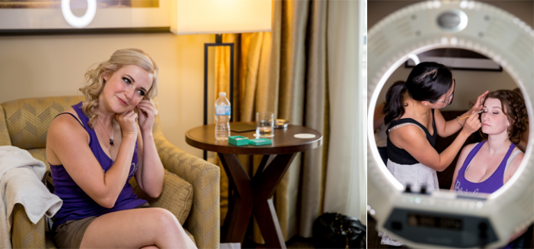 Bridesmaids getting ready wedding morning photo