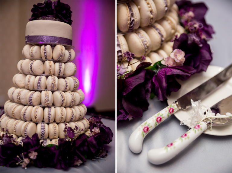 wedding reception details macaron cake