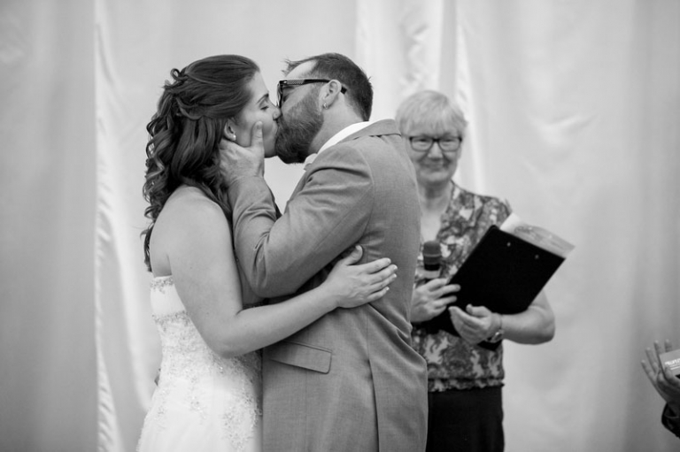 First kiss as husband and wife