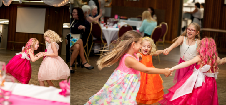 flower girls dancing wedding reception photo