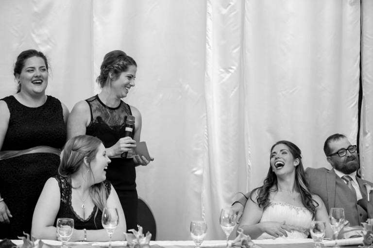 Bridesmaid speech photo black and white