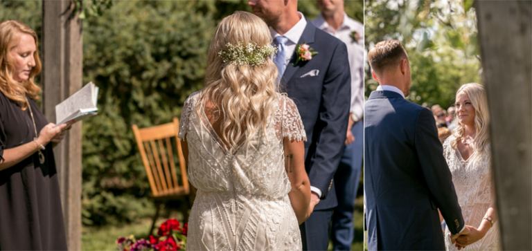 bride back details during ceremony