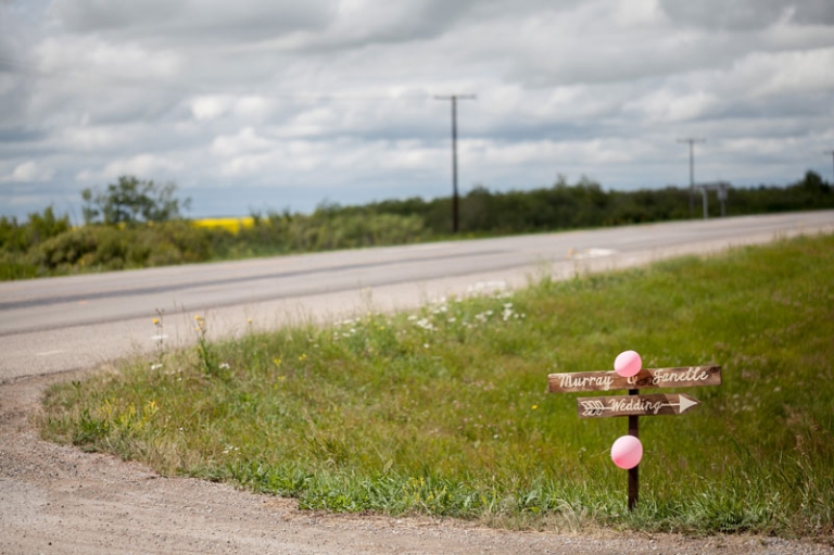 roadside wedding sign