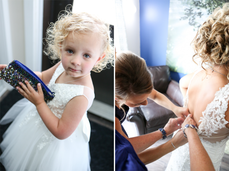 Flower girl getting ready