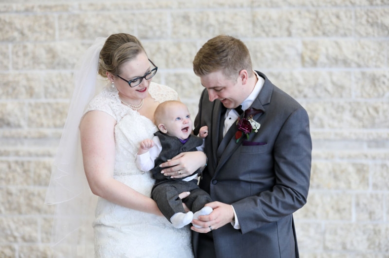 Bride and Groom with son