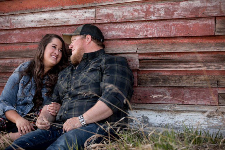 Engagement Photo with barn