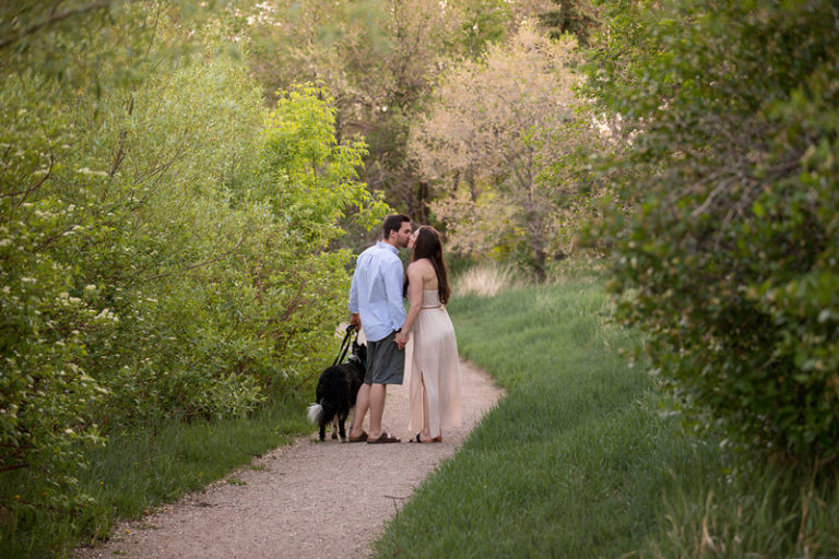 engagement photograph with dog