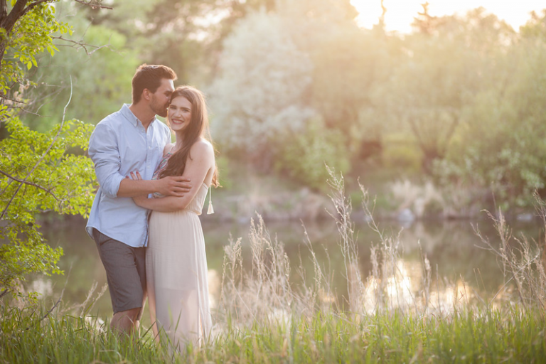 hazy engagement photography