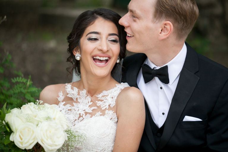 Bride and Groom laughing together