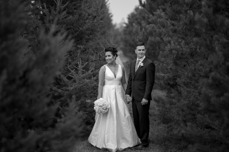 black and white wedding photo