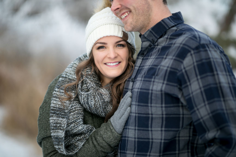 winter engagement photos
